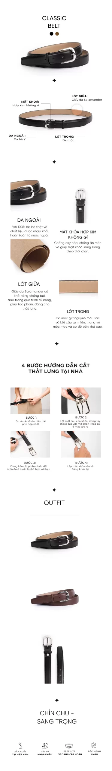 thắt lưng nam class BE001