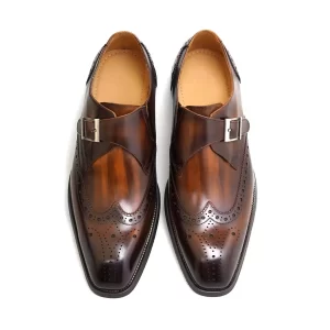 Giày monk strap Single Da Bò Ý Cao Cấp – Mã F64-KH6