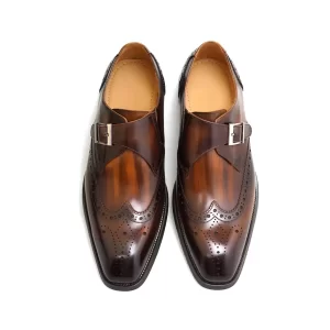 Giày monk strap Single Da Bò Ý Cao Cấp – Mã F64-KH6